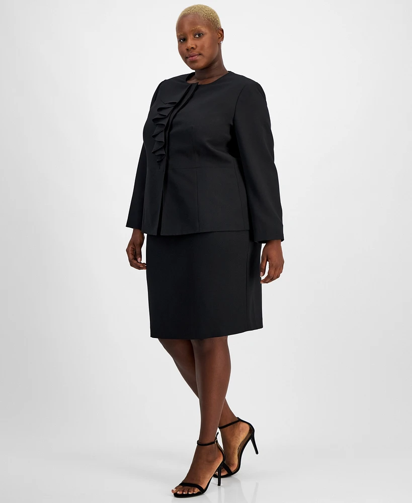 Le Suit Plus Cascade Ruffle Skirt