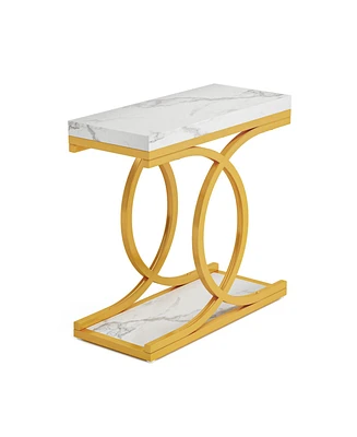 Tribesigns Modern Side Table, Rectangle End Table Narrow Sofa End Table for Living Room