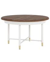 Tribesigns 47-Inch Round Dining Table, Rustic Kitchen Table for 4