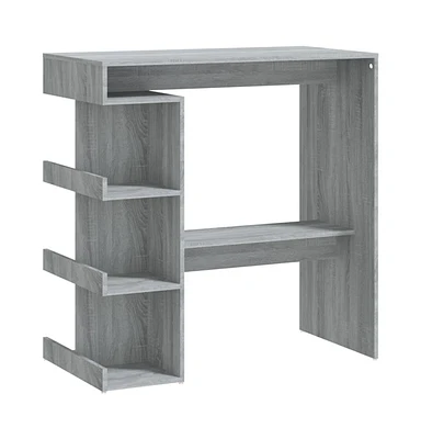 vidaXL Bar Table with Storage Rack Gray Sonoma 39.4"x19.7"x40"