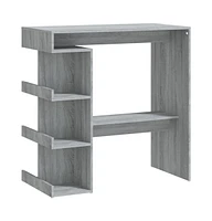 vidaXL Bar Table with Storage Rack Gray Sonoma 39.4"x19.7"x40"