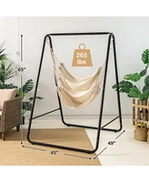 Sugift Hanging Padded Hammock Chair with Stand and Heavy Duty Steel