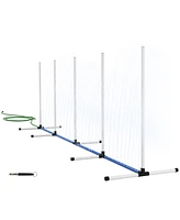 PawHut 2 Piece Dog Agility Training Equipment Set with Weave Poles, White