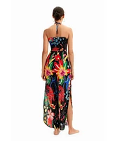 Desigual Women's Jungle design halter neck jumpsuit