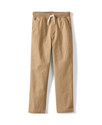 Lands' End Boys Husky Stretch Soft Rib Waist Iron Knee Pull On Pants