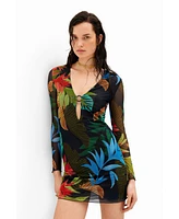 Desigual Women's Tropical tulle mini dress