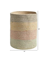 Slickblue Handmade Natural Cotton Multicolored Woven Basket