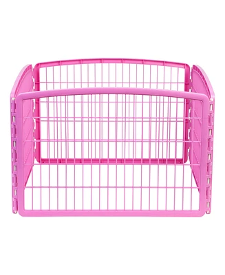 Iris Usa 24" Exercise 4-Panel Pet Playpen, Puppy Pet Small Medium Dog Pen Keep Pets Secure Easy Assemble Rust-Free Heavy