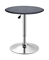 Homcom 25" Round Indoor Home Pub Bar Table Adjustable Bistro Counter Round Swivel Top