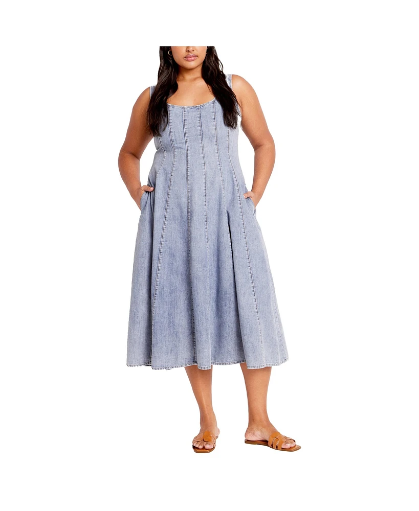 City Chic Women's Lula Denim Dress