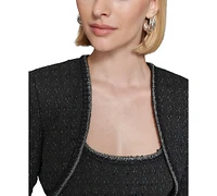 Karl Lagerfeld Paris Women's Boucle Tweed Shrug Jacket