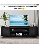 Gymax Modern Tv Stand Media Entertainment Center for Tv's up To 65'' w/Storage Cabinet