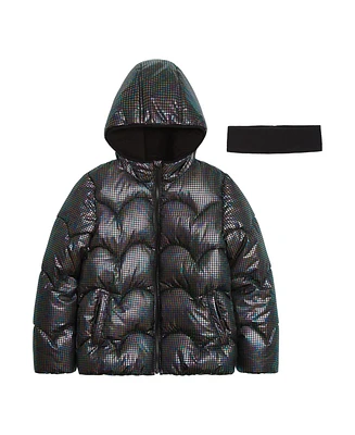 Weathertamer Toddler Girls Iridescent Foil Puffer Jacket