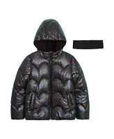 Weathertamer Toddler & Little Girls Iridescent Foil Puffer Jacket