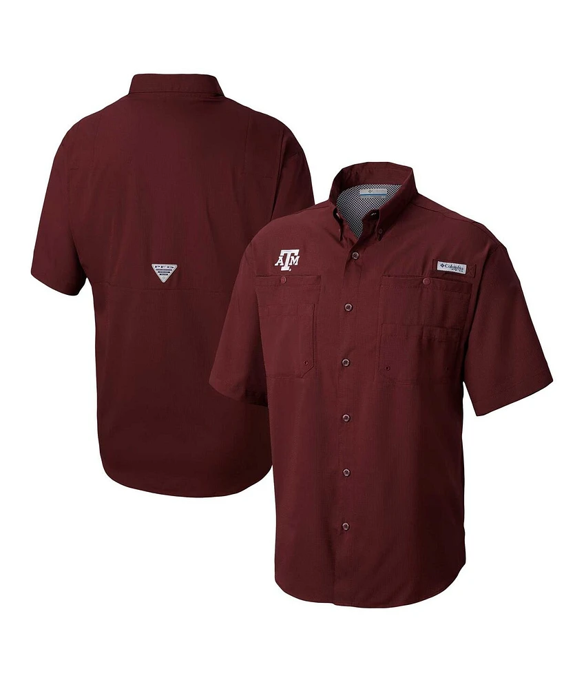 Columbia Men's Maroon Texas A M Aggies Big Tall Tamiami Omni-Shade Button-Down Shirt