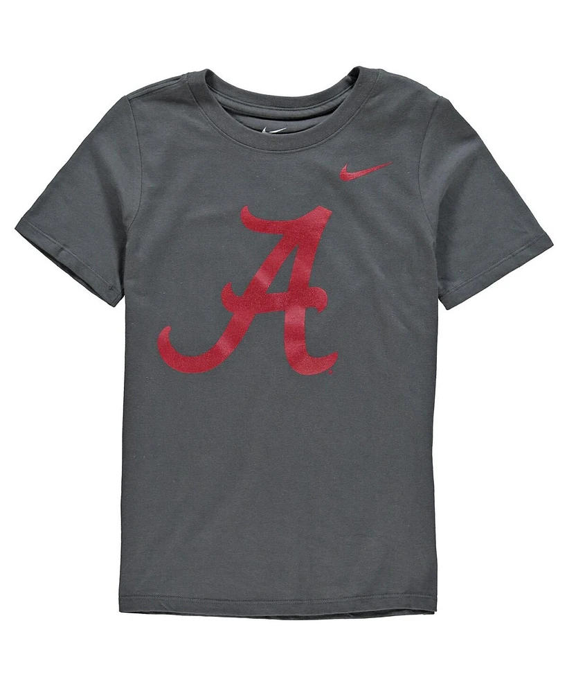 Nike Big Boys and Girls Anthracite Alabama Crimson Tide Cotton Logo T-Shirt