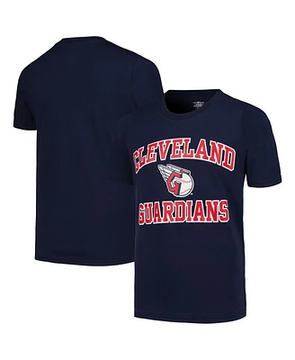 Outerstuff Big Boys and Girls Navy Cleveland Guardians Heart Soul T-Shirt