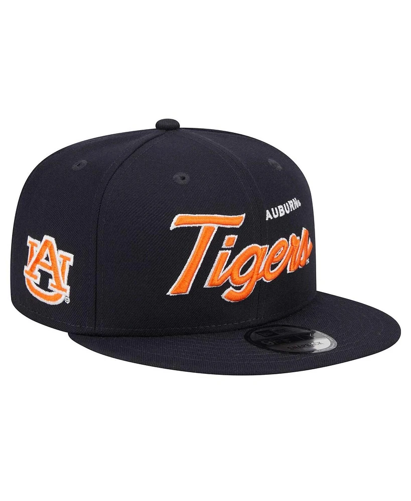 New Era Men's Navy Auburn Tigers Team Script 9FIFTY Snapback Hat