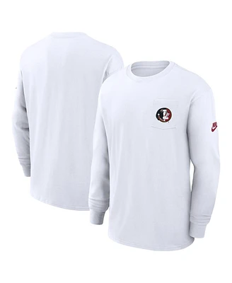 Nike Men's White Florida State Seminoles Legacy Max9 Pocket Long Sleeve T-Shirt