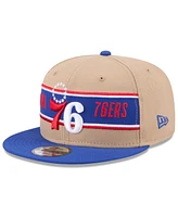 New Era Big Boys and Girls Tan/Royal Philadelphia 76ers 2024 Nba Draft 9FIFTY Snapback Hat