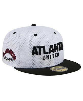 New Era Men's White Atlanta United Fc Throwback Mesh 59FIFTY Fitted Hat