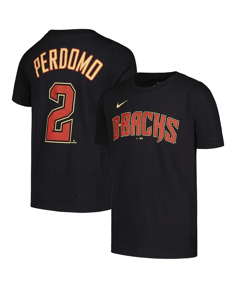 Nike Big Boys and Girls Geraldo Perdomo Black Arizona Diamondbacks Name Number T-Shirt