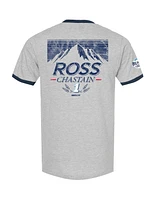 Trackhouse Racing Team Collection Men's Heather Gray/Navy Ross Chastain Busch Light Ringer T-Shirt