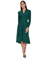 Calvin Klein Women's Pull-On Long-Sleeve A-Line Dress