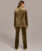 Donna Karan New York Womens Velvet Blazer Straight Leg Pants