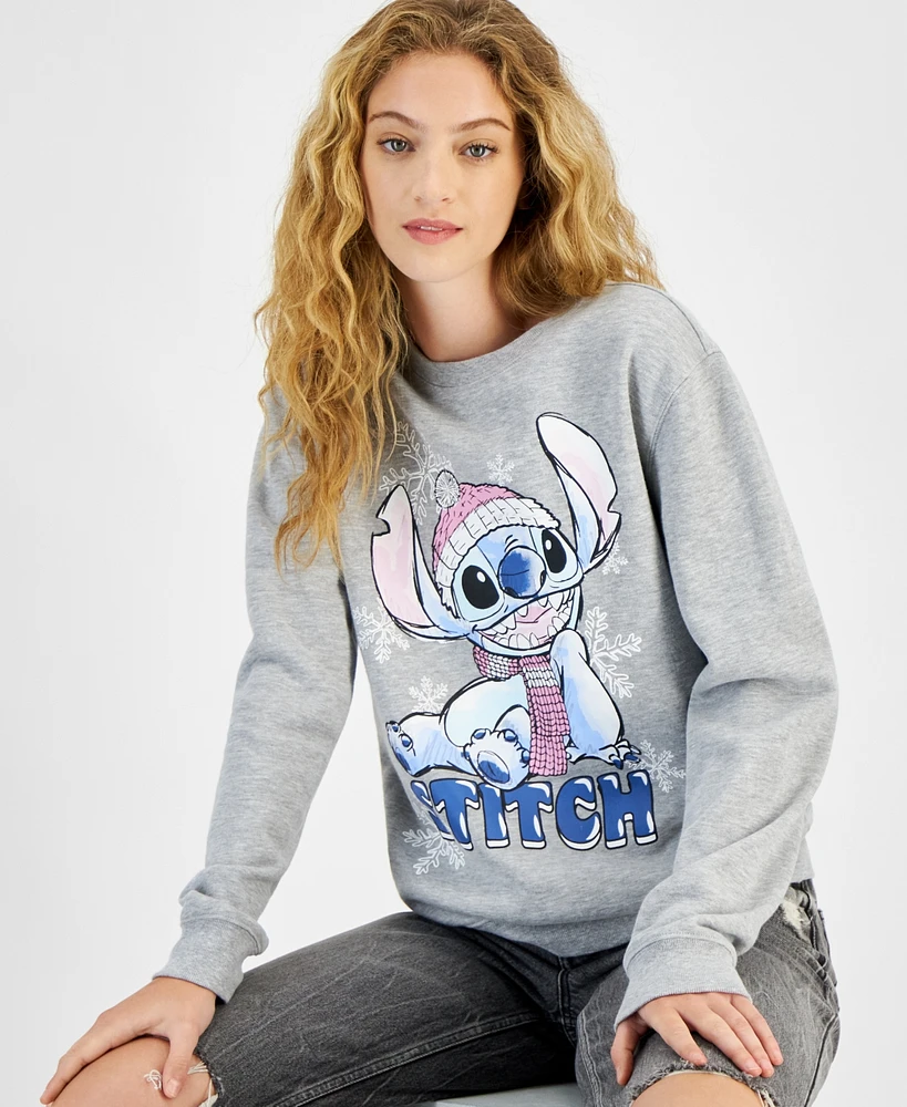 Disney Juniors' Stitch Snow Crewneck Sweatshirt