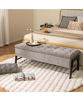 Costway Tufted Ottoman Bench Modern Storage Bench with High Density Sponge Cushion