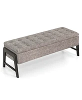 Costway Tufted Ottoman Bench Modern Storage Bench with High Density Sponge Cushion