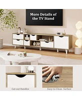 Costway Tv Stand for TVs up to 65" with Storage 5 Drawers & 3 Open Shelves for Bedroom