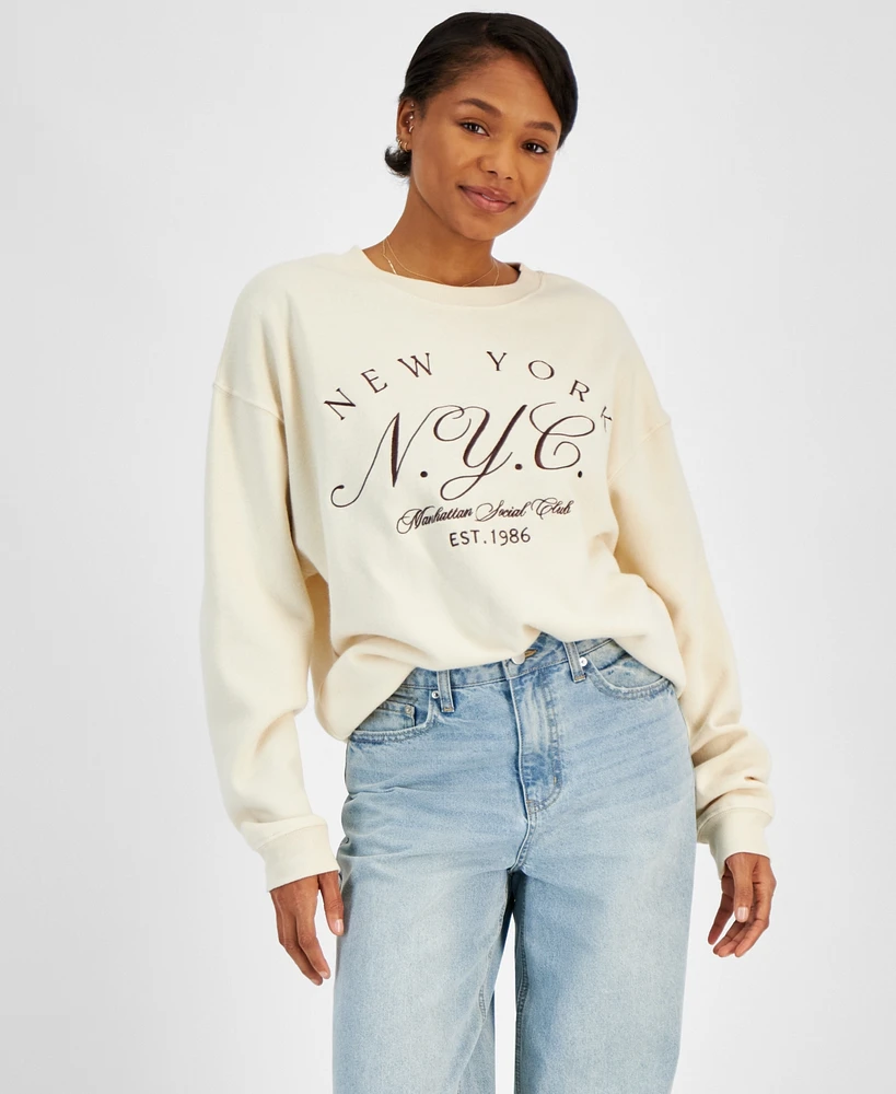 Grayson Threads, The Label Juniors' Nyc Crewneck Sweatshirt