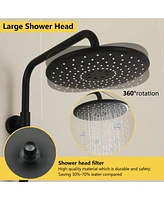 Boyel Living 3-Spray Patterns with 2.5 Gpm 10 in. Wall Mount Dual Shower Heads with Pressure Balance Valve