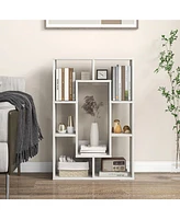 Costway 2 Pcs 7-Cube Geometric Bookshelf with Anti-Toppling Device Modern Open Bookcase