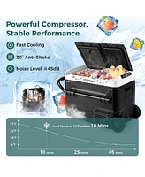 Dual Zone 12V Car Refrigerator 53QT Portable Compressor Fridge Freezer (-4 68 ) for RVs