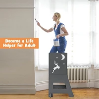 Costway Toddler Kitchen Stool Helper Baby Standing Tower with Chalkboard & Whiteboard