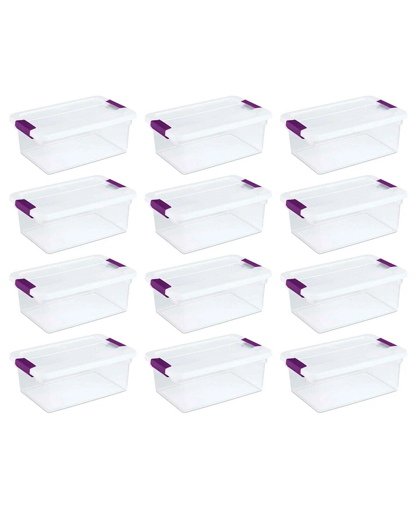 Sterilite 15 Qt. Plastic Stackable Storage Container with Lid, Clear (12 Pack)