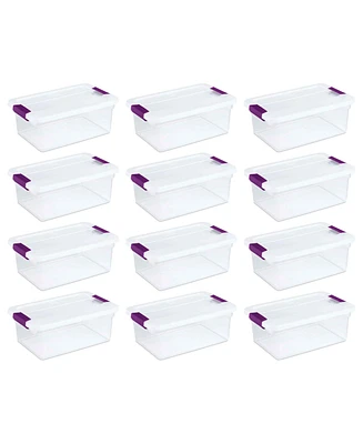 Sterilite 15 Qt. Plastic Stackable Storage Container with Lid, Clear (12 Pack)