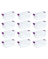 Sterilite 15 Qt. Plastic Stackable Storage Container with Lid, Clear (12 Pack)