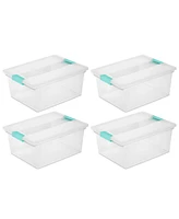 Sterilite Deep Plastic Stackable Storage Bin w/ Clear Latch Lid