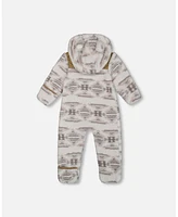 Deux par Baby Unisex One Piece Plush Gray And Beige