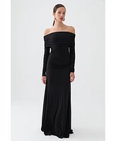 Nocturne Women's Off The Shoulder Maxi Dress