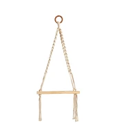 Slickblue 12" x 22" Macrame Hanger with Wood Shelf