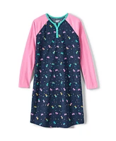 Lands' End Big Girls Long Sleeve Jersey Nightgown