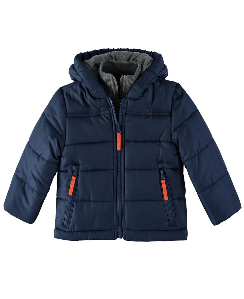 S Rothschild & Co Baby Boys Puffer Coat with Sweatshirt Bib