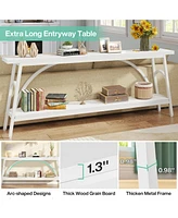 Tribesigns Extra Long Sofa Tables, 70.8”Console Table for Entryway, Wood Console 2 Tier Tv Stand, Behind Couch Living Room