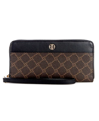 Nine West Women's Reflected 9 Zip Around Wallet with Wristlet