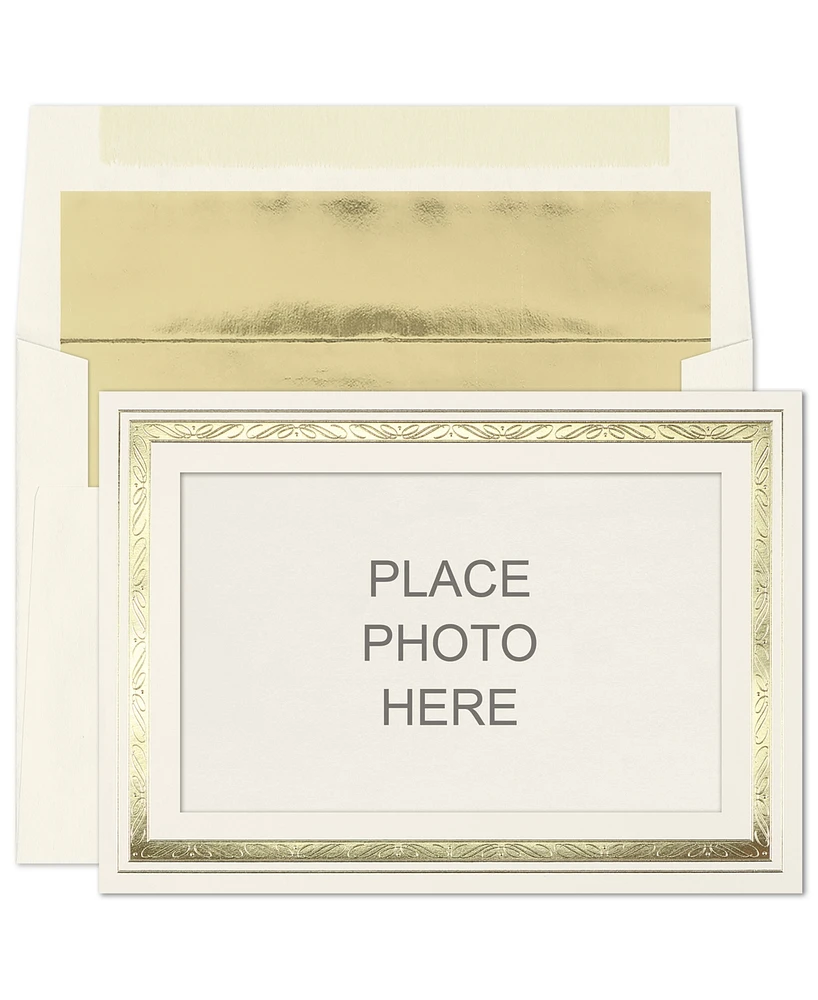 Masterpiece Studios Gold Border Photo Holder Holiday Boxed Cards